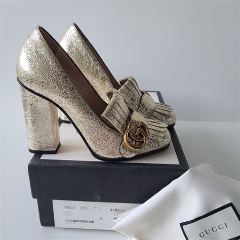 gucci heels gg|Gucci gold block heels.